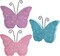 3 pcs Wooden Butterfly Blocks – Pink & Blue Glitter Spring Tabletop Decor